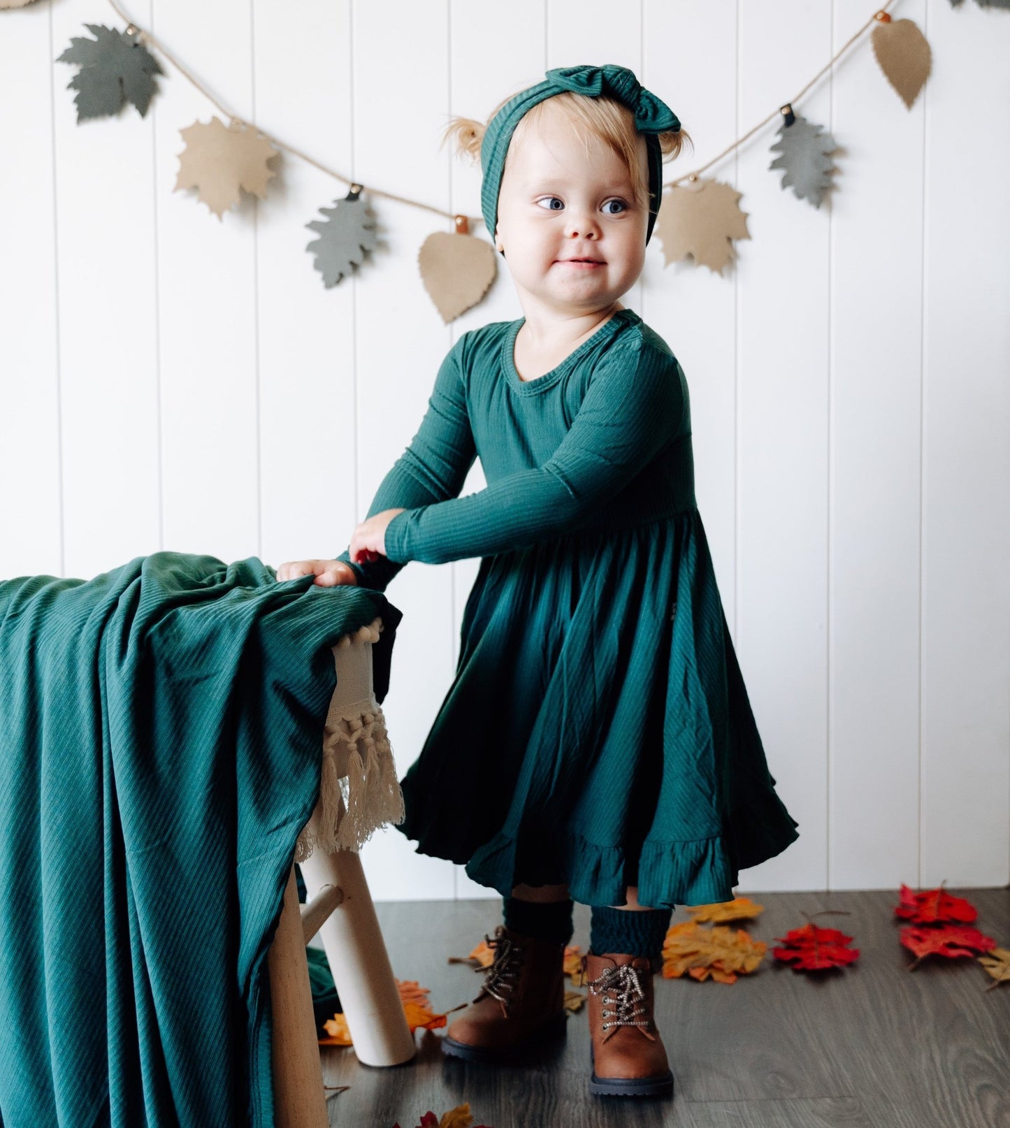 EVERGREEN RIB DREAM RUFFLE DRESS - Mack & Harvie