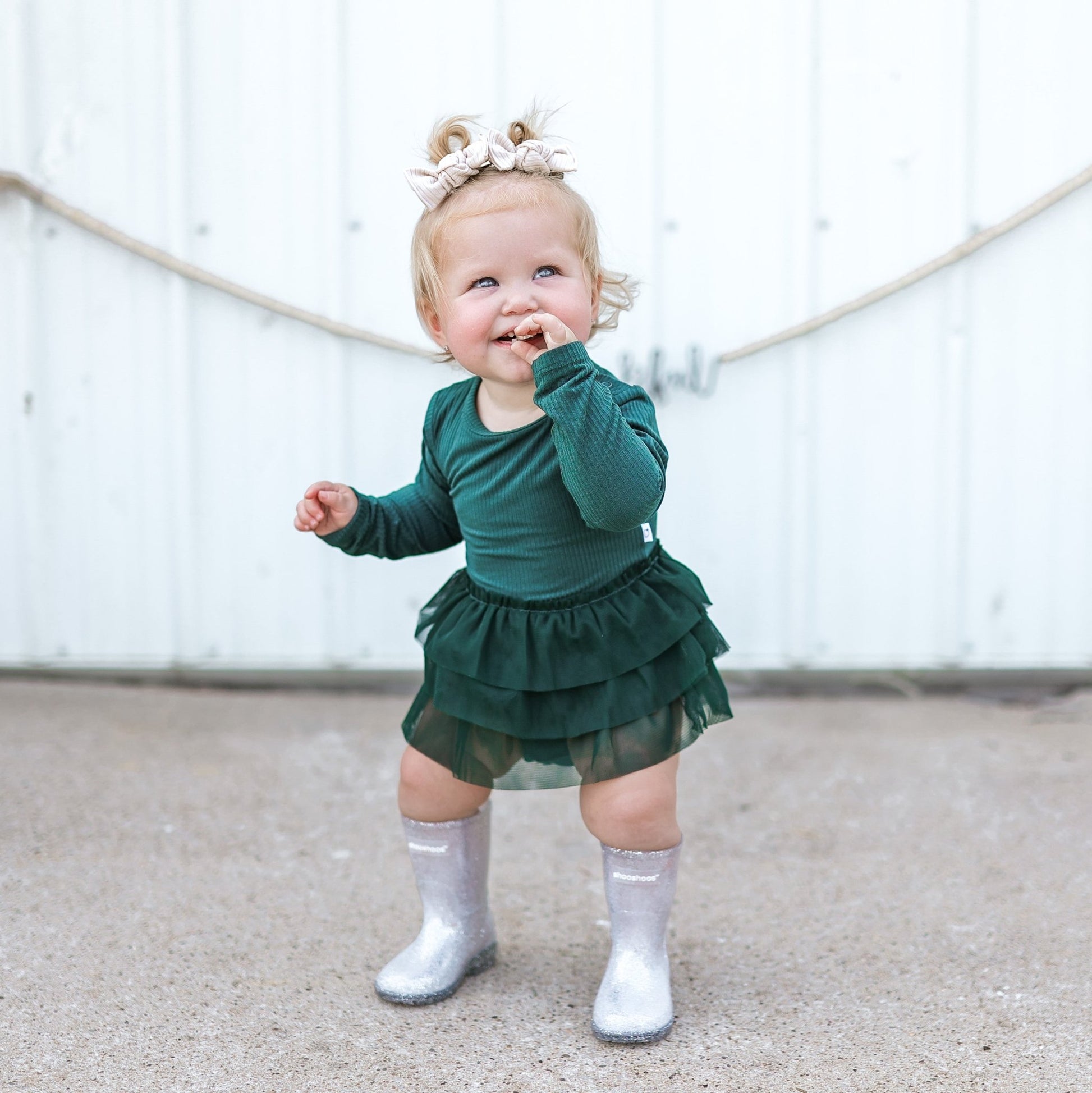 EVERGREEN RIB DREAM TUTU BODYSUIT DRESS - Mack & Harvie