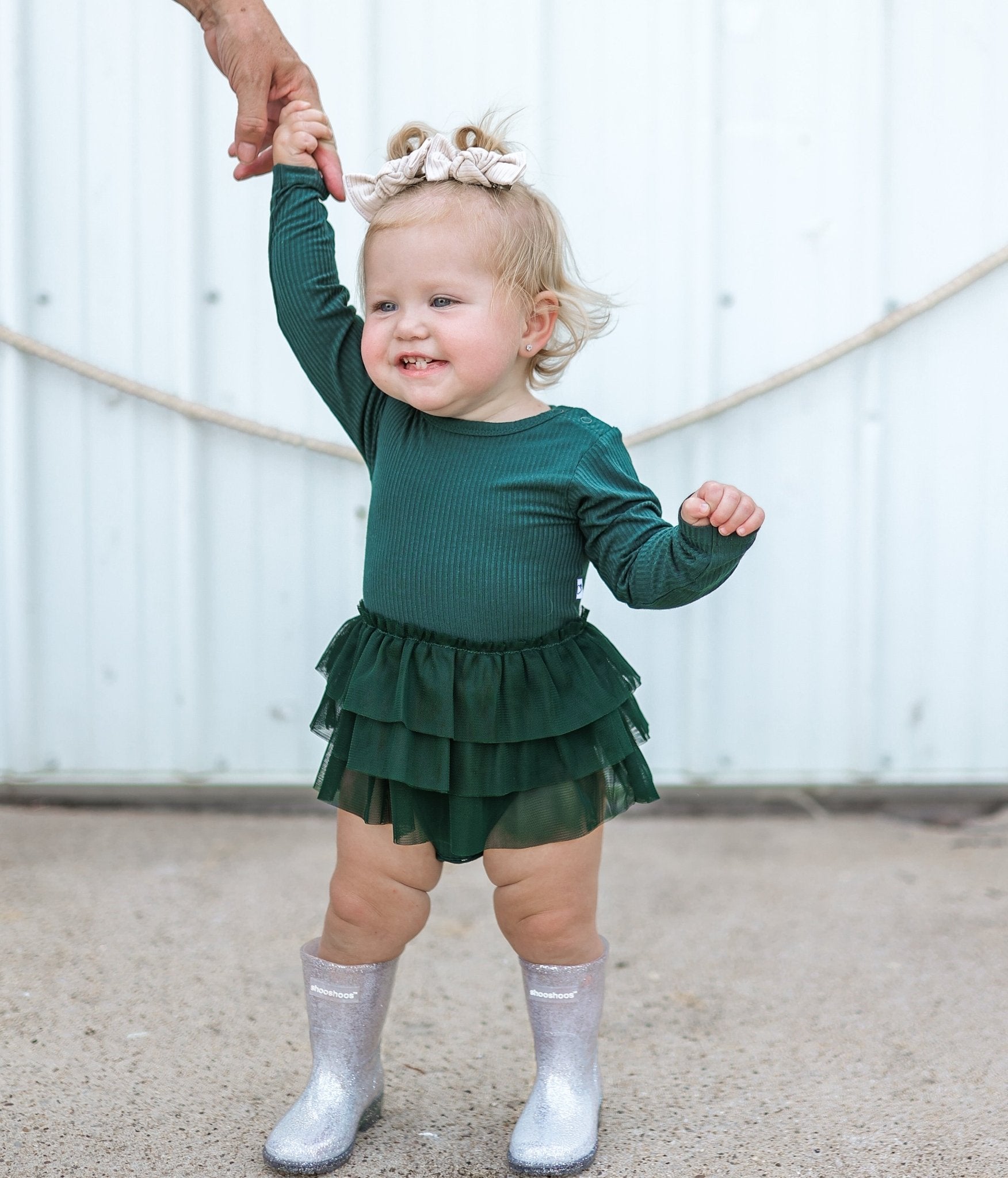 EVERGREEN RIB DREAM TUTU BODYSUIT DRESS - Mack & Harvie