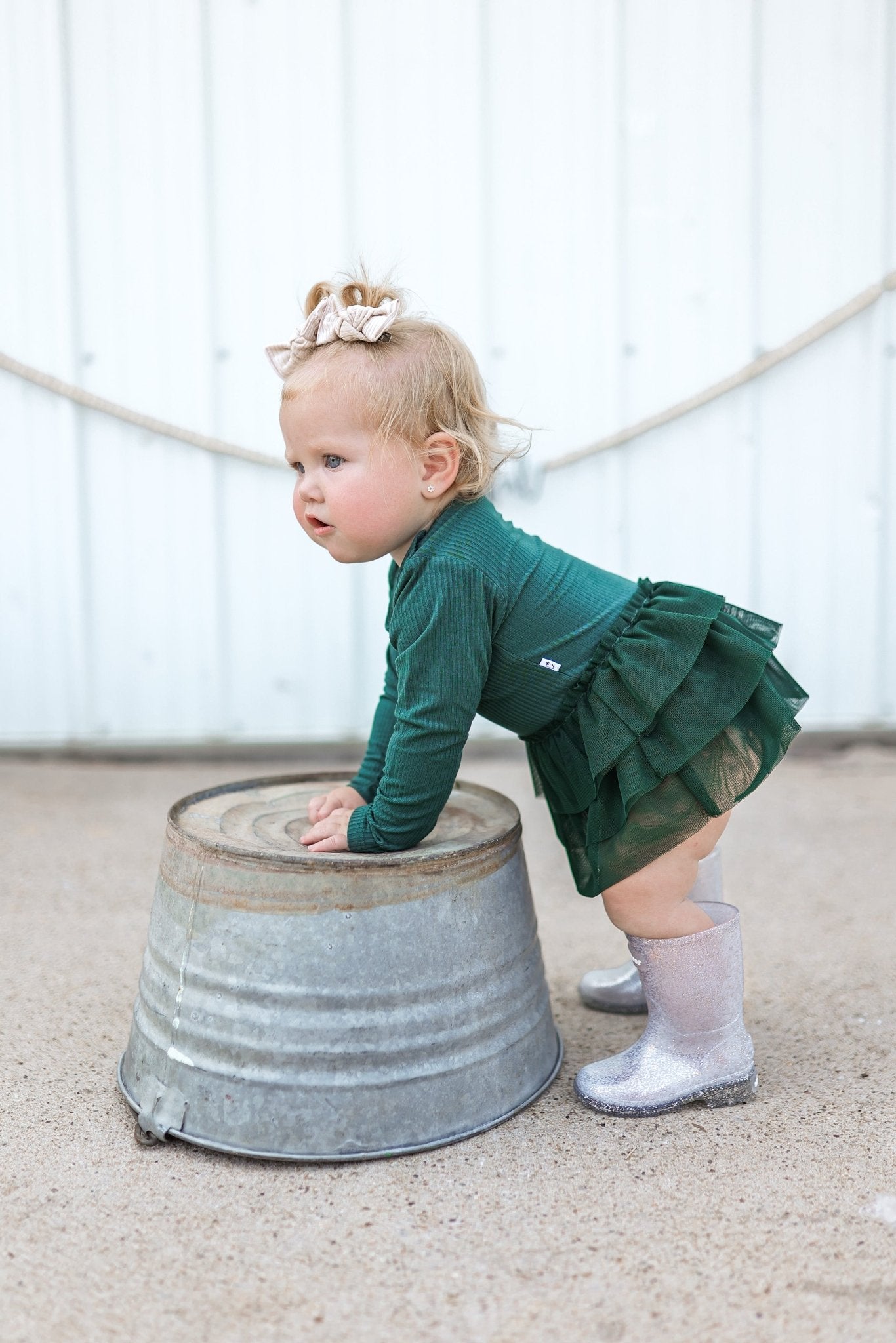 EVERGREEN RIB DREAM TUTU BODYSUIT DRESS - Mack & Harvie