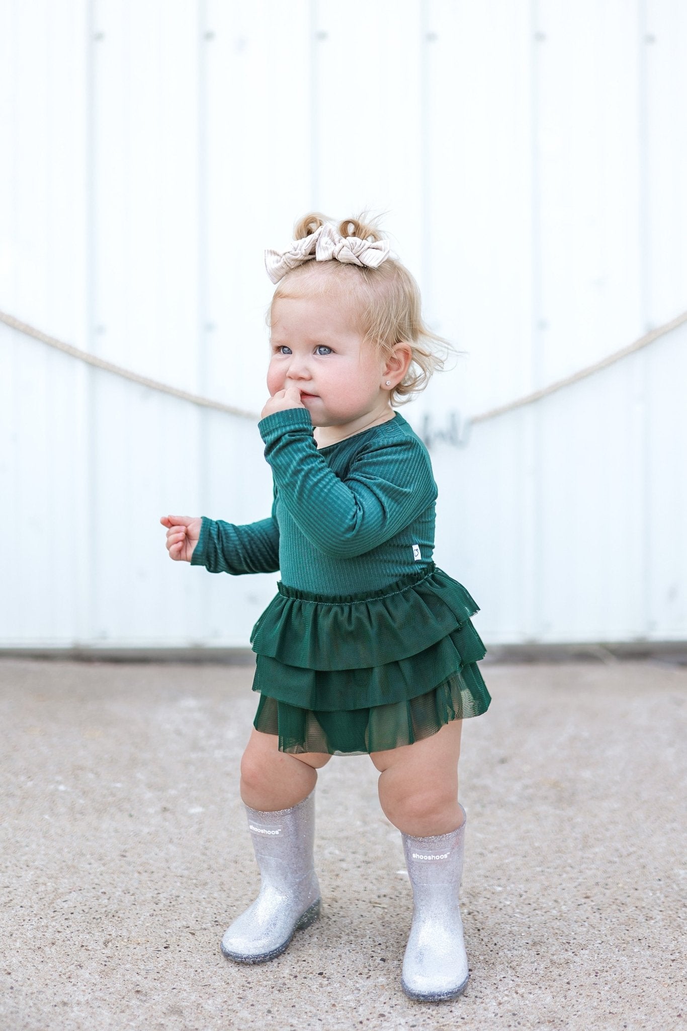 EVERGREEN RIB DREAM TUTU BODYSUIT DRESS - Mack & Harvie