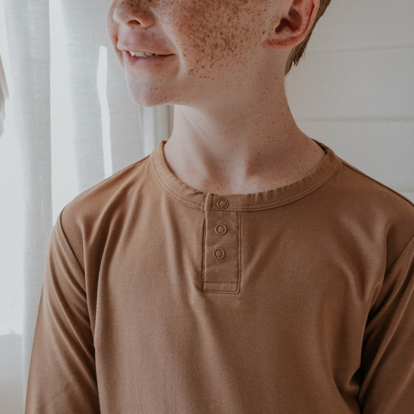 Everyday Boy's Henley | Brown - Mack & Harvie