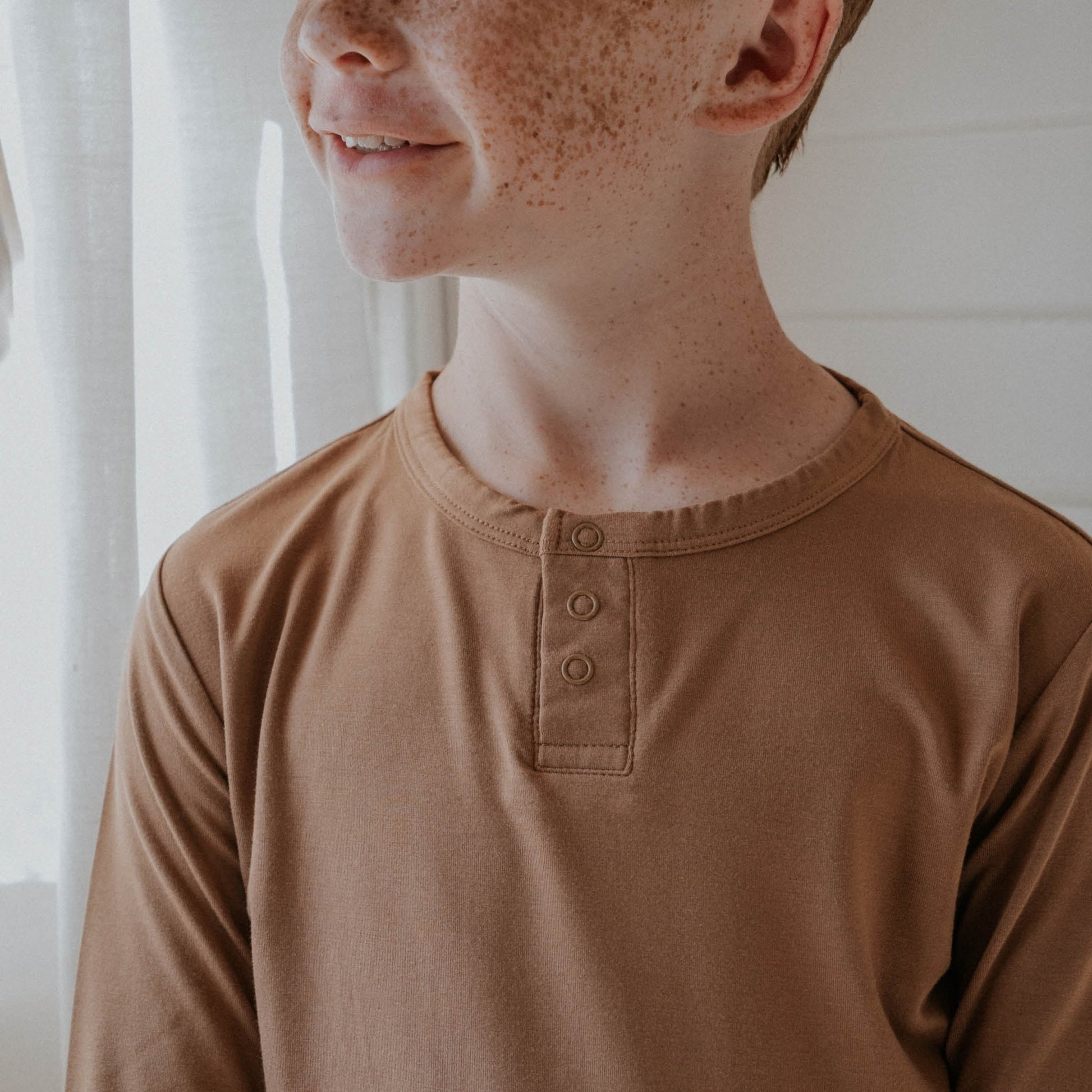 Everyday Boy's Henley | Brown - Mack & Harvie