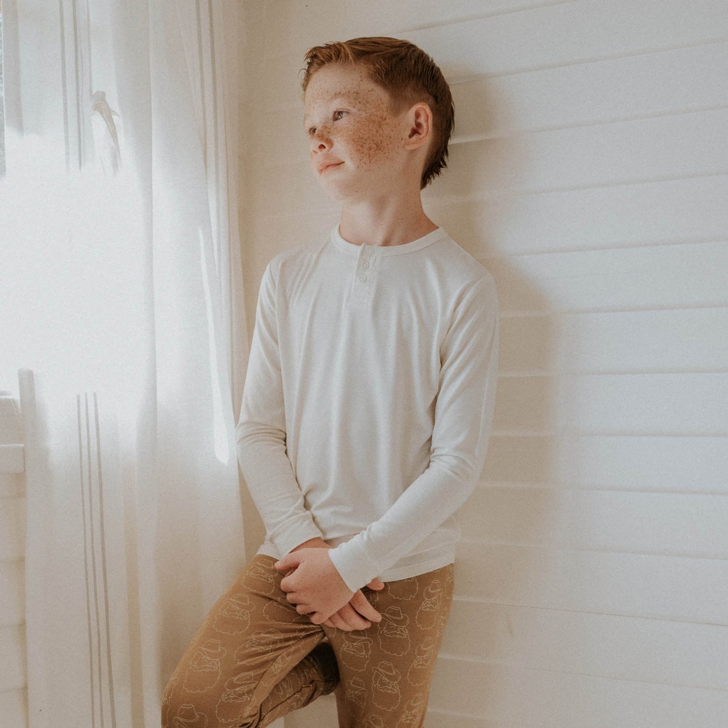 Everyday Boy's Henley | Cream - Mack & Harvie