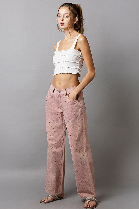 Embellishments Gradient Wide Leg Pants