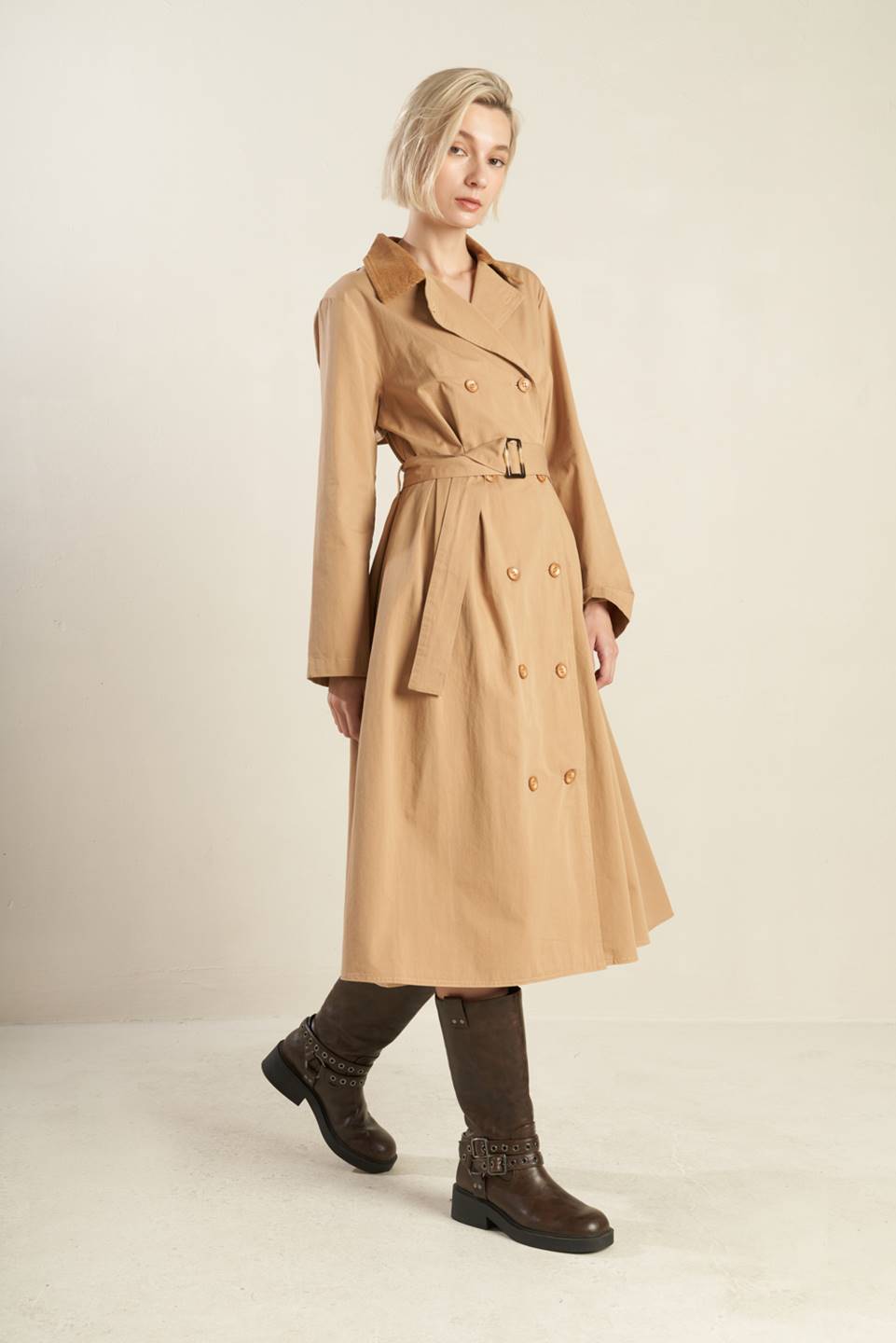 FALLING LEAVES WOVEN MIDI TRENCH COAT - Mack & Harvie