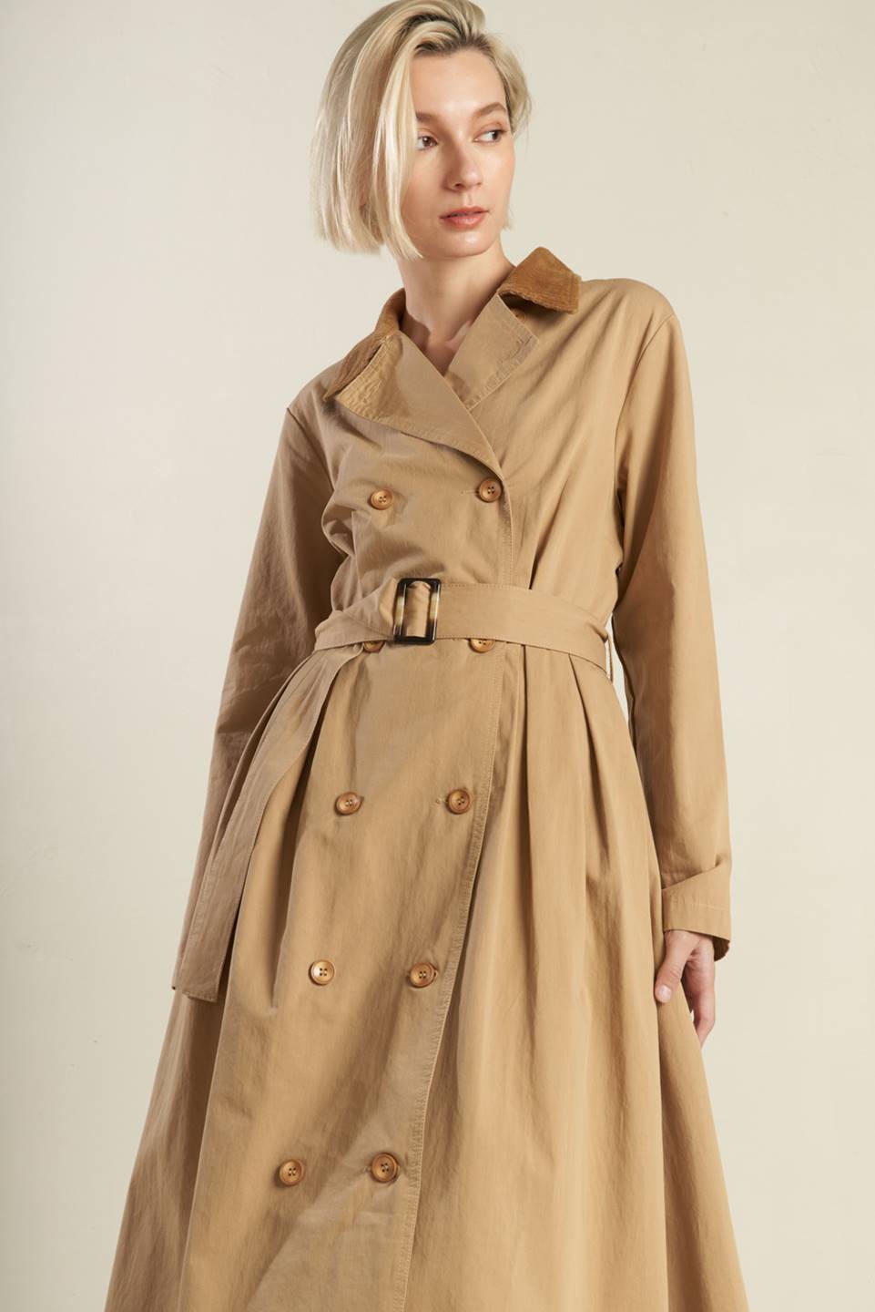 FALLING LEAVES WOVEN MIDI TRENCH COAT - Mack & Harvie