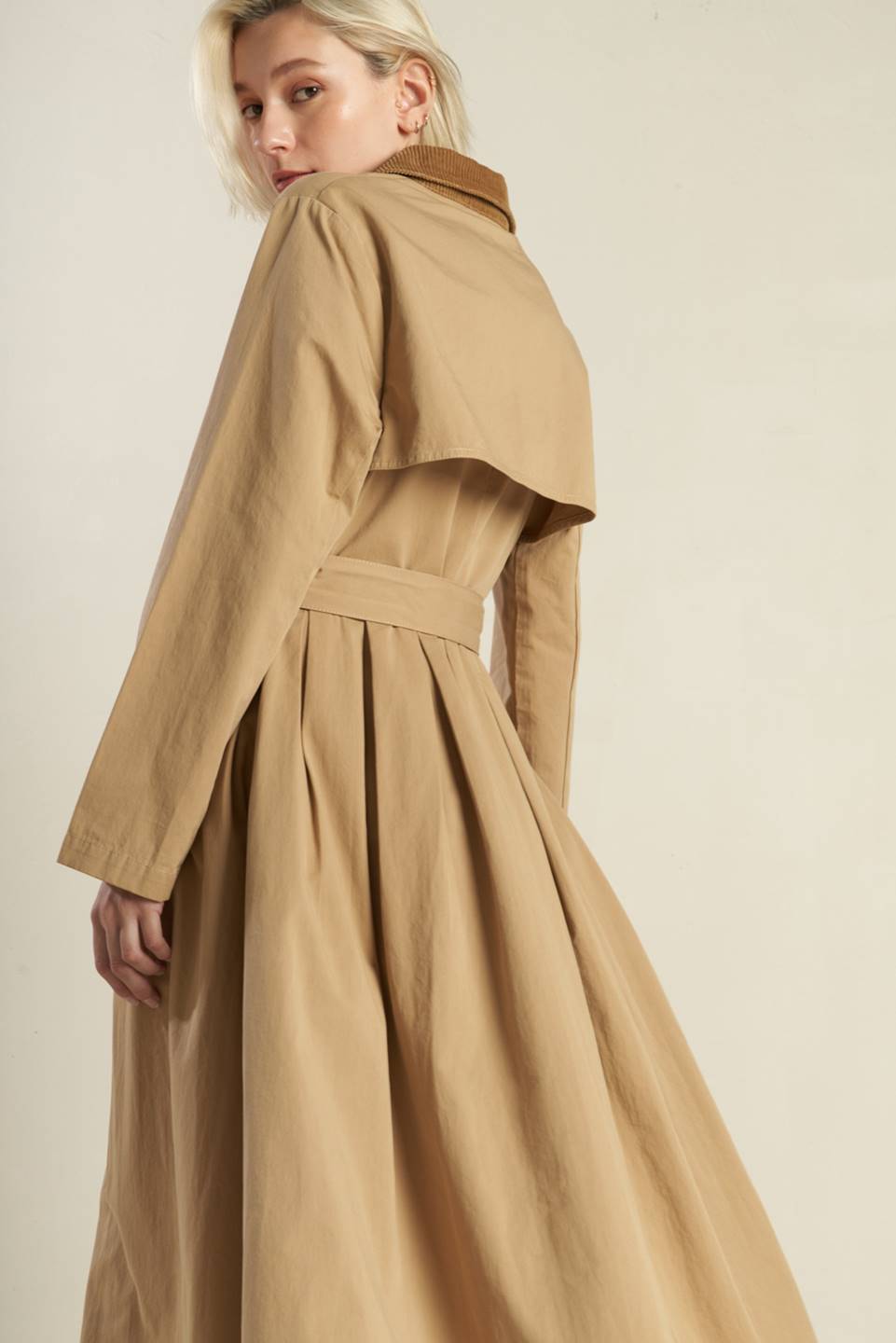 FALLING LEAVES WOVEN MIDI TRENCH COAT - Mack & Harvie