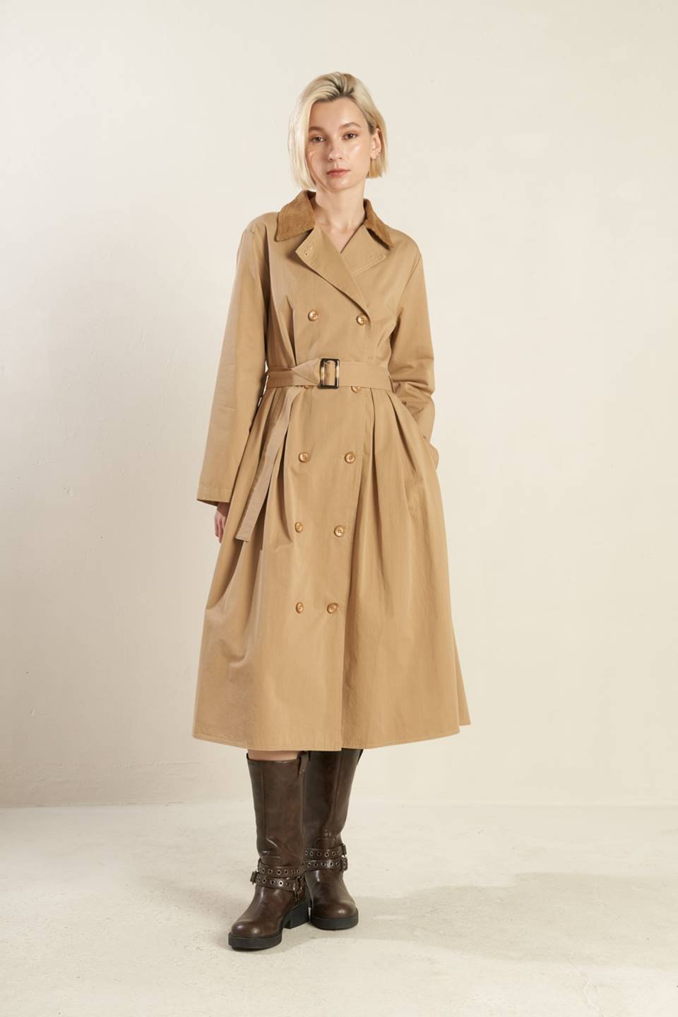 FALLING LEAVES WOVEN MIDI TRENCH COAT - Mack & Harvie