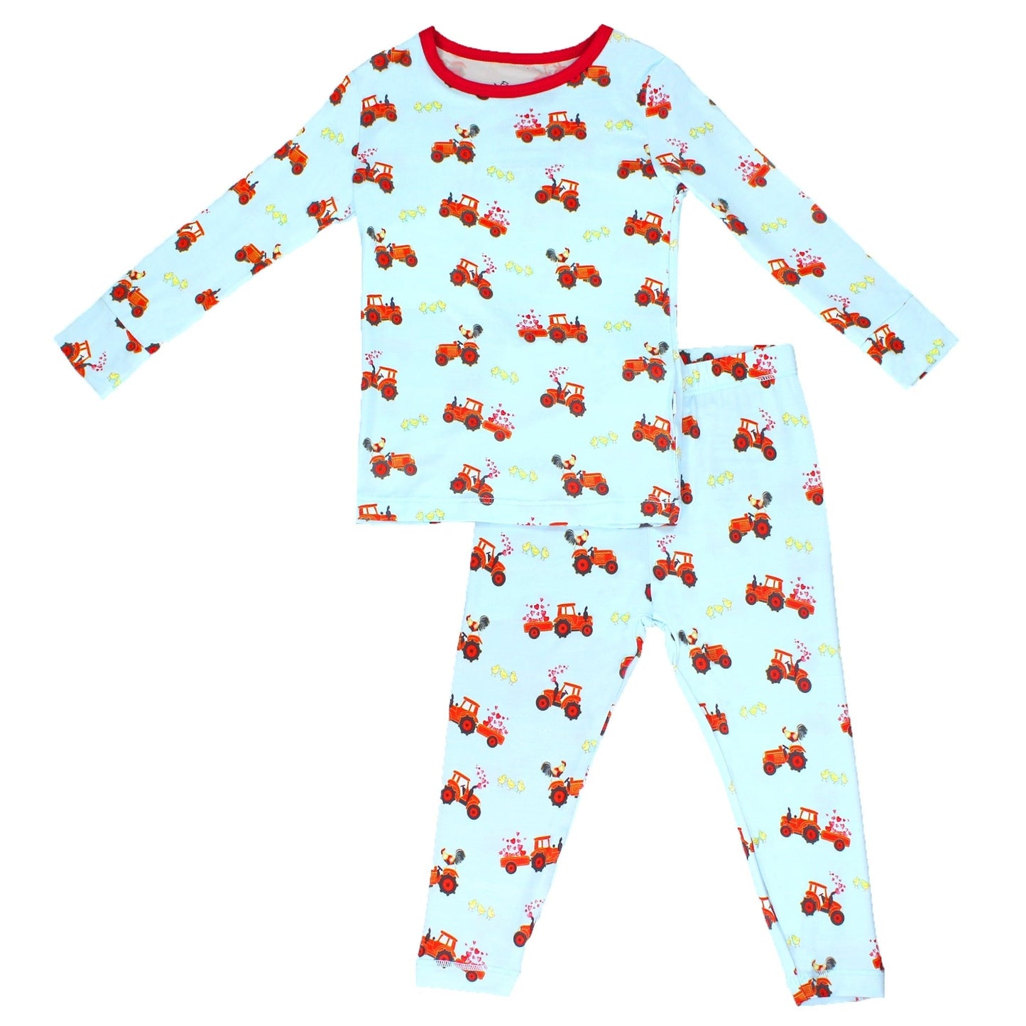 Farm Friends with Red Tractors Long Sleeve Pajama Set (6M - 12Y) - Mack & Harvie