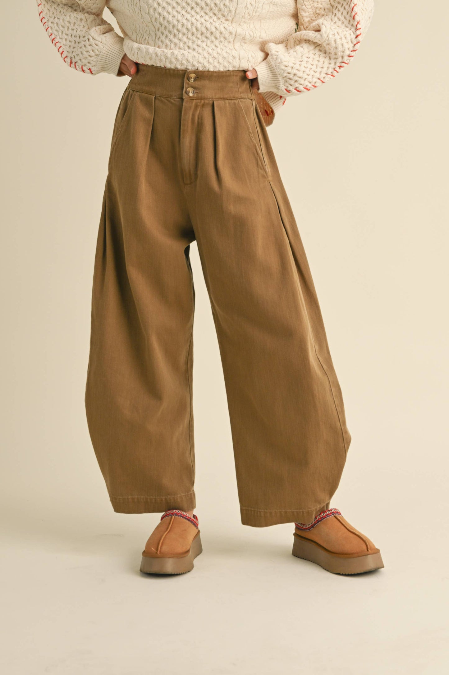 WASHED WIDE LEG PANTS