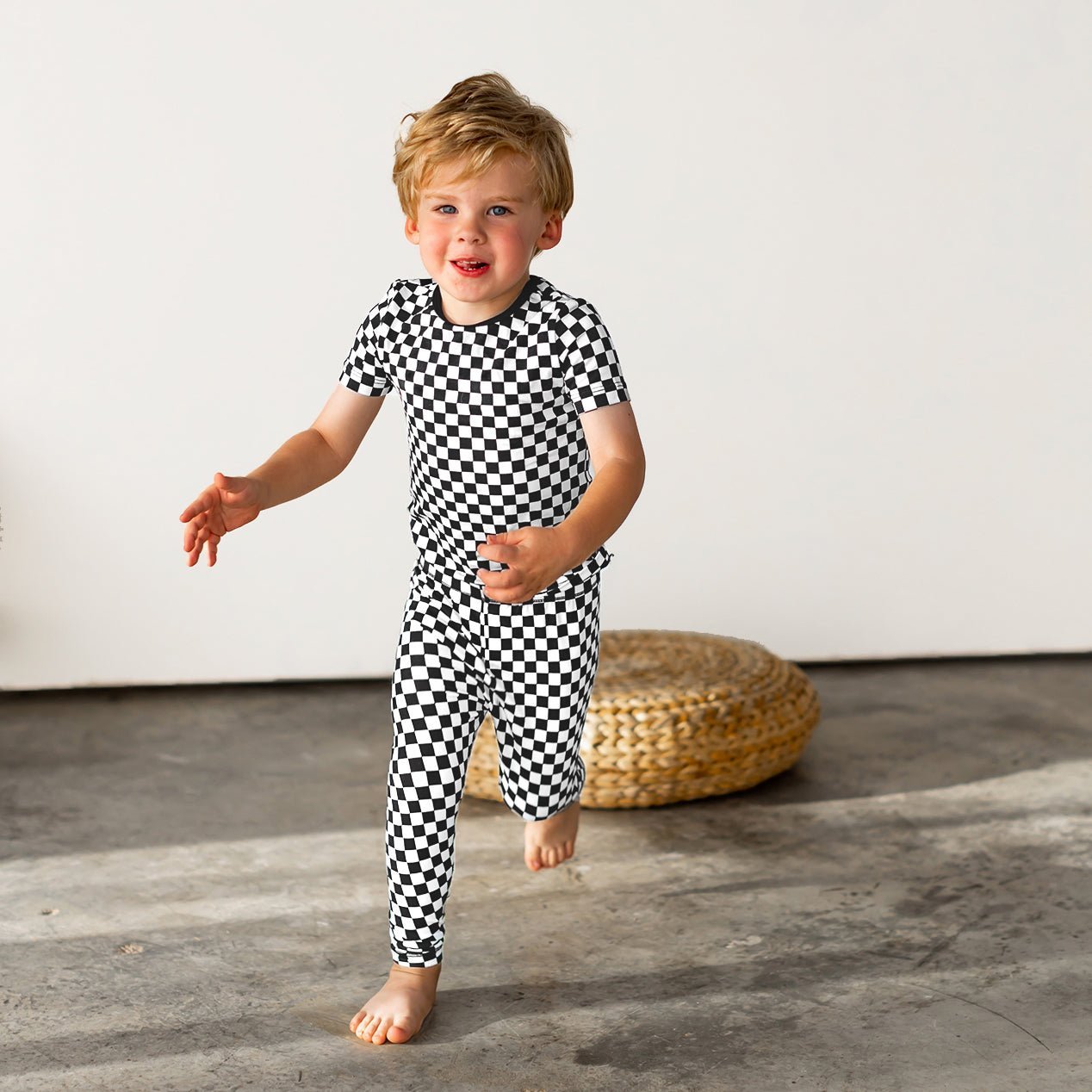 Finish Line Checkers Short Sleeve Pajama Set (18M - 12Y) - Mack & Harvie