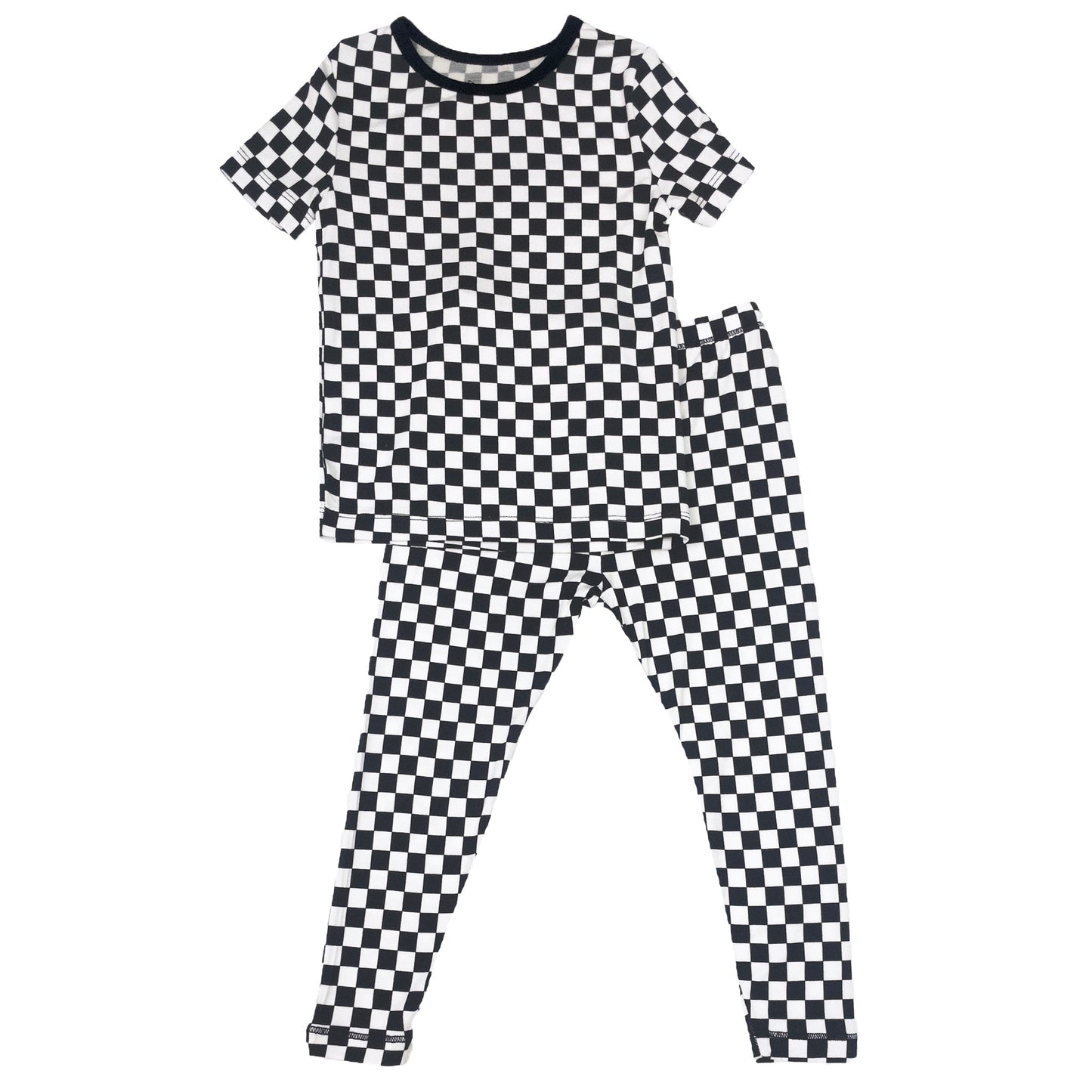 Finish Line Checkers Short Sleeve Pajama Set (18M - 12Y) - Mack & Harvie