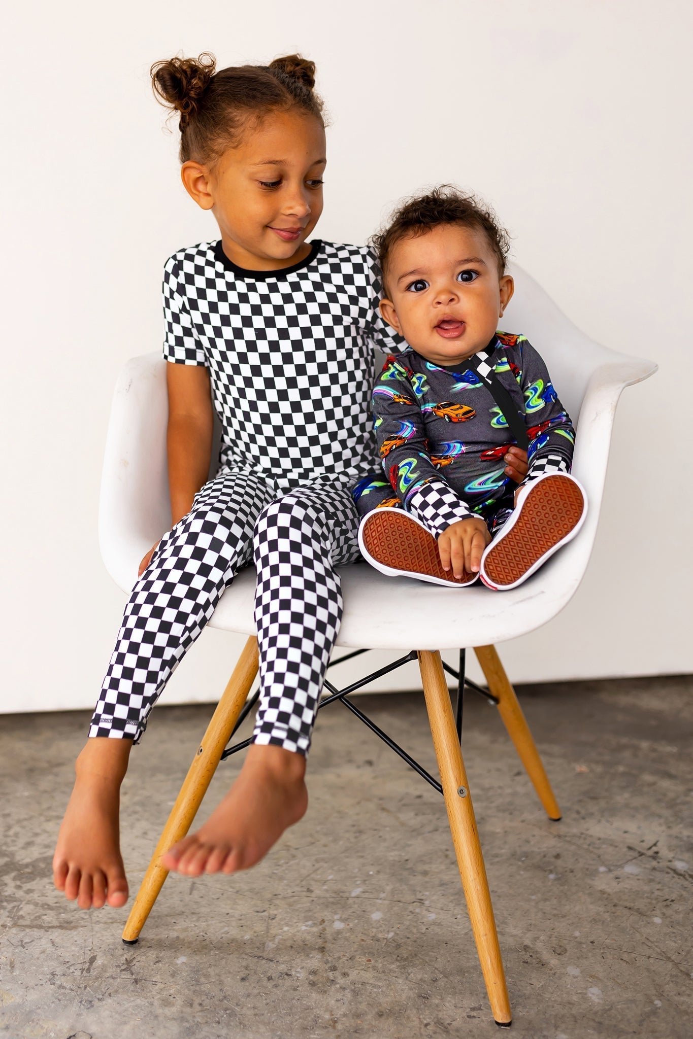 Finish Line Checkers Short Sleeve Pajama Set (18M - 12Y) - Mack & Harvie