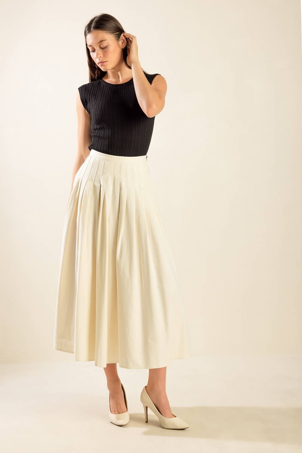 FLEETING FAUNA WOVEN MIDI SKIRT - Mack & Harvie