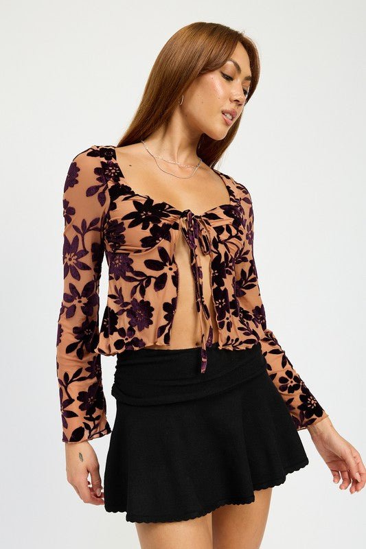 FLORAL PRINT SWEETHEART NECKLINE TOP - Mack & Harvie