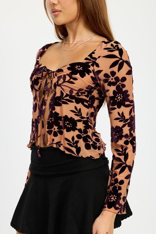 FLORAL PRINT SWEETHEART NECKLINE TOP - Mack & Harvie