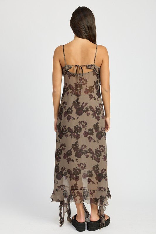 FLORAL RUFFLE MAXI DRESS - Mack & Harvie