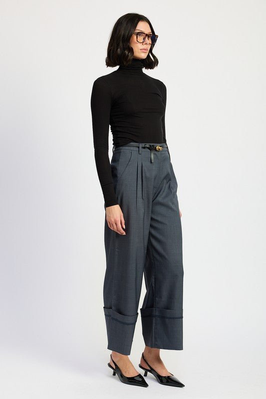 FOLD OVER PLEATED PANTS - Mack & Harvie