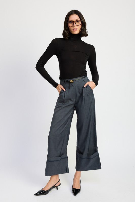 FOLD OVER PLEATED PANTS - Mack & Harvie