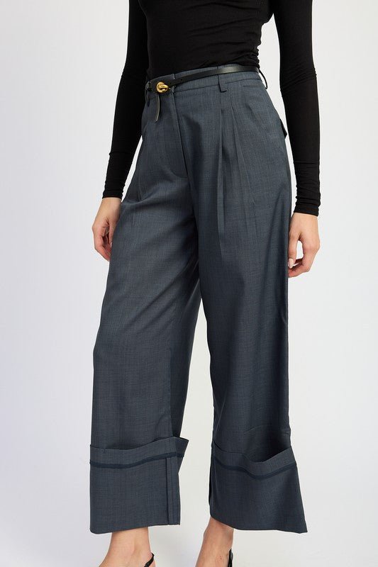 FOLD OVER PLEATED PANTS - Mack & Harvie