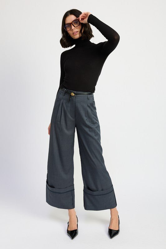 FOLD OVER PLEATED PANTS - Mack & Harvie