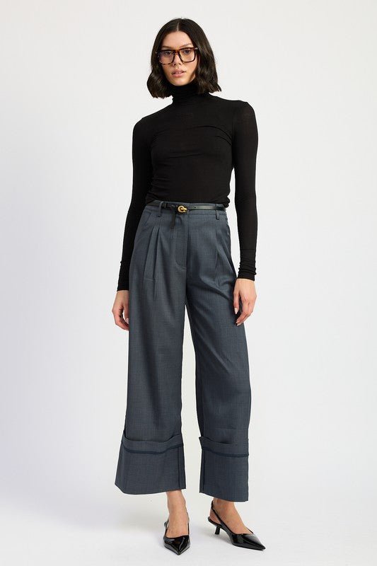 FOLD OVER PLEATED PANTS - Mack & Harvie