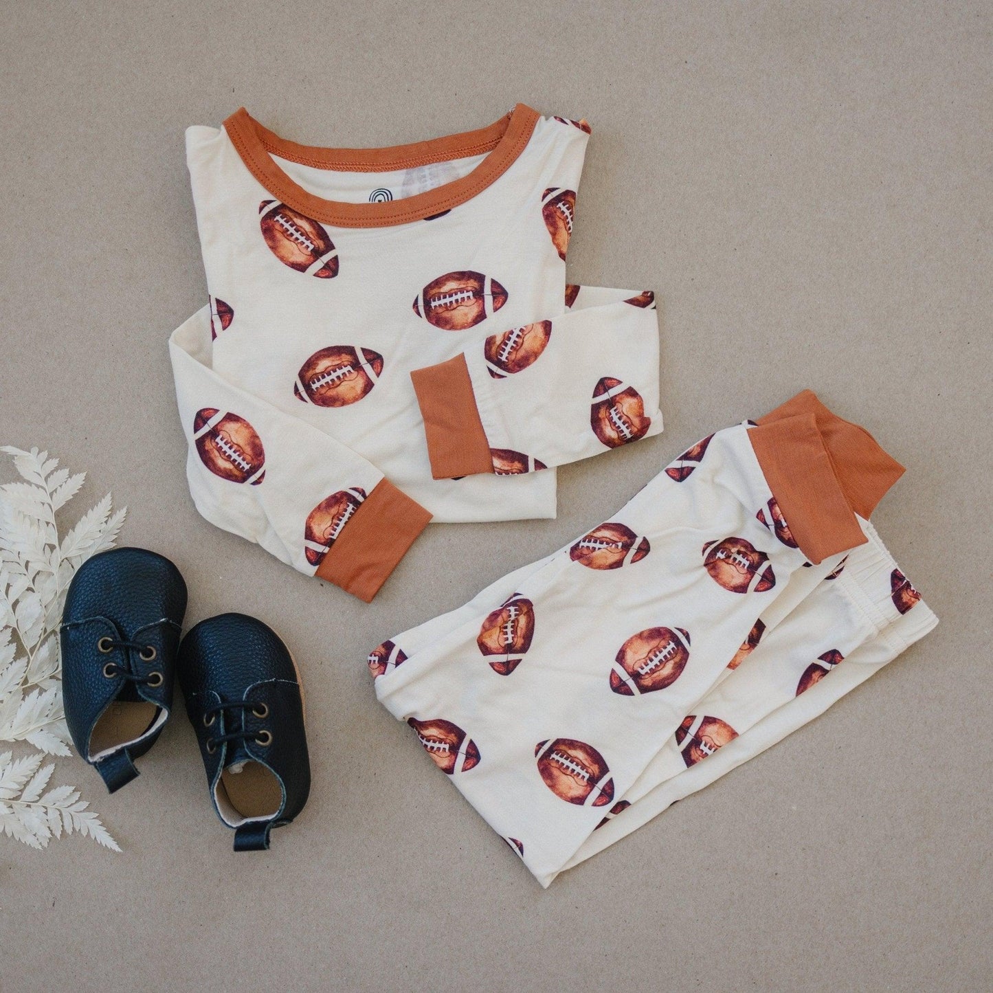 Football Print 2pc Pajama Set