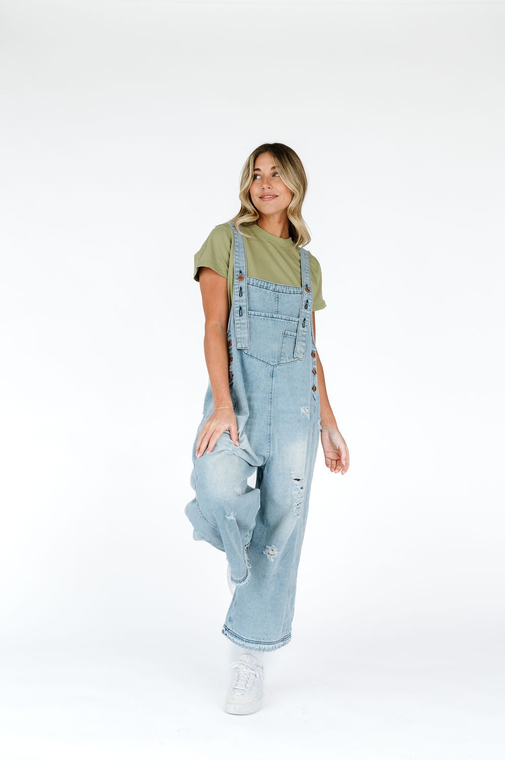 Frankie Denim Overalls - Light Wash - Mack & Harvie