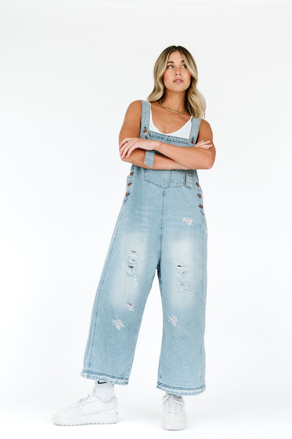 Frankie Denim Overalls - Light Wash - Mack & Harvie