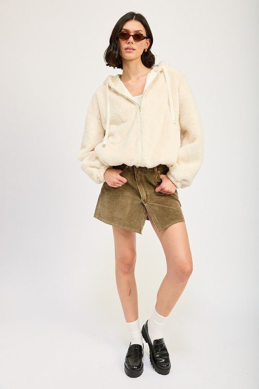 FUZZY HOODED JACKET - Mack & Harvie