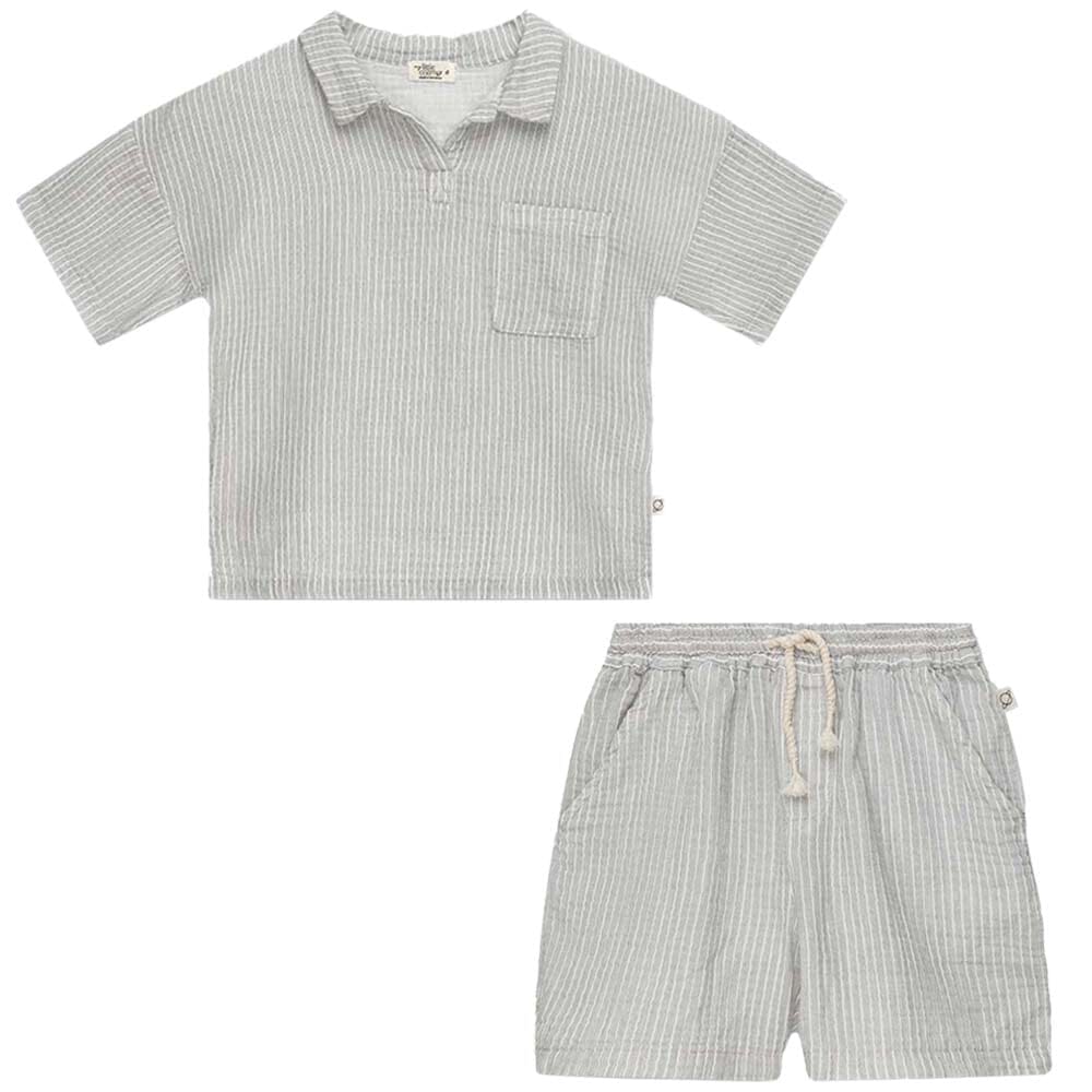 Gauze Striped Set - Antracite - Mack & Harvie