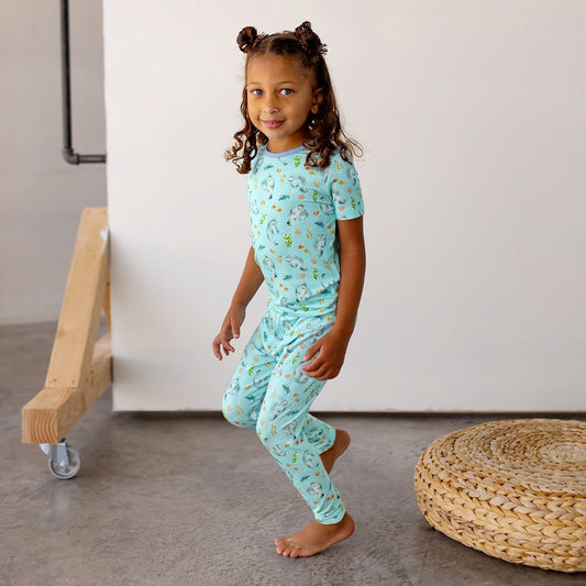 Get Your Float on Manatees Short Sleeve Pajama Set (2T - 12Y) - Mack & Harvie