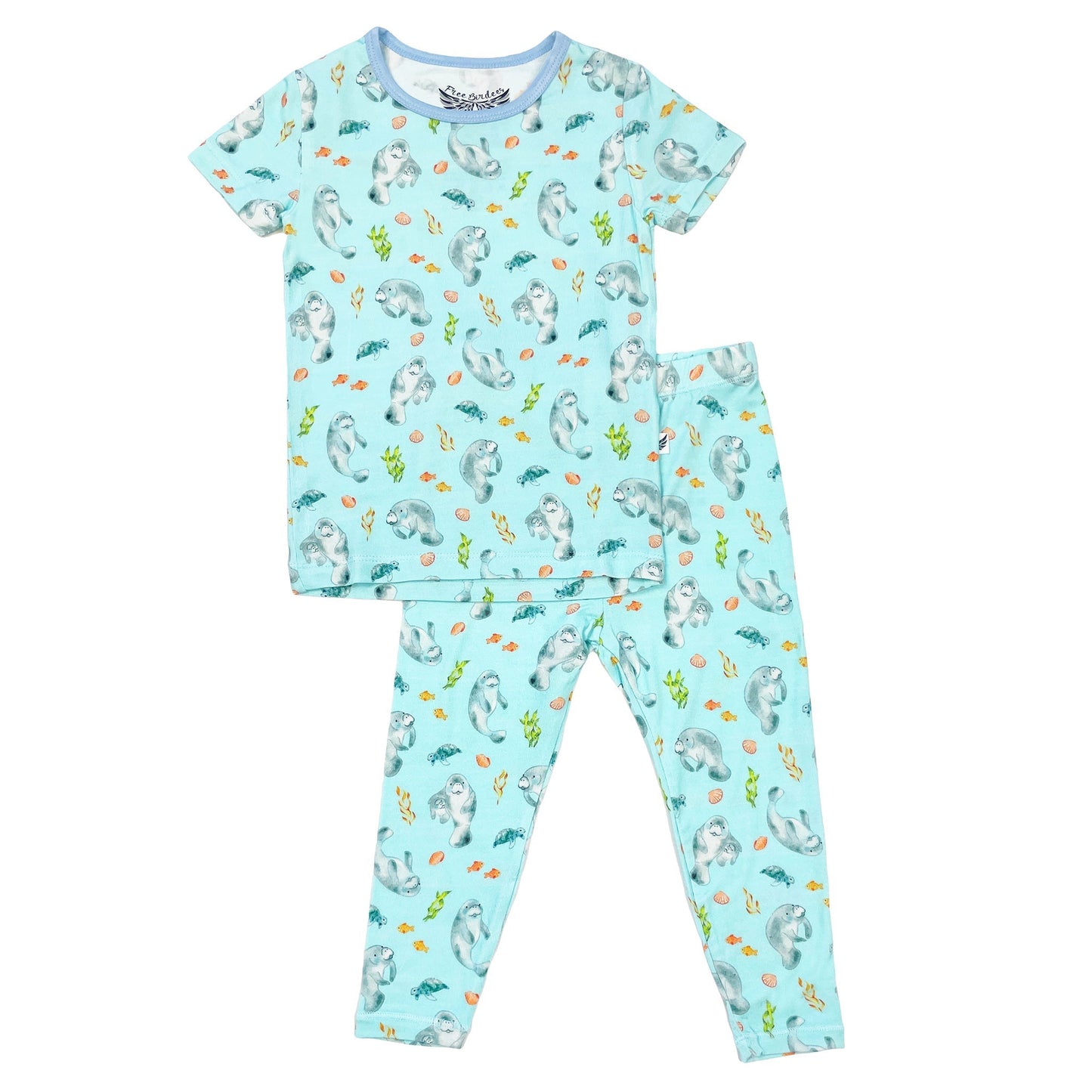 Get Your Float on Manatees Short Sleeve Pajama Set (2T - 12Y) - Mack & Harvie