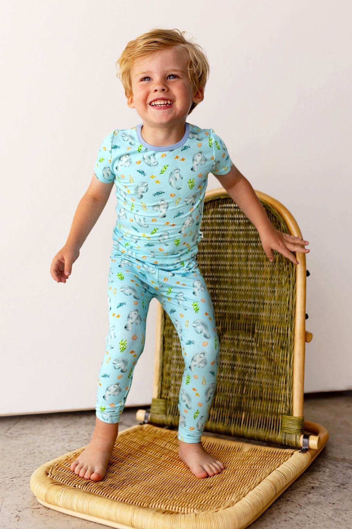 Get Your Float on Manatees Short Sleeve Pajama Set (2T - 12Y) - Mack & Harvie