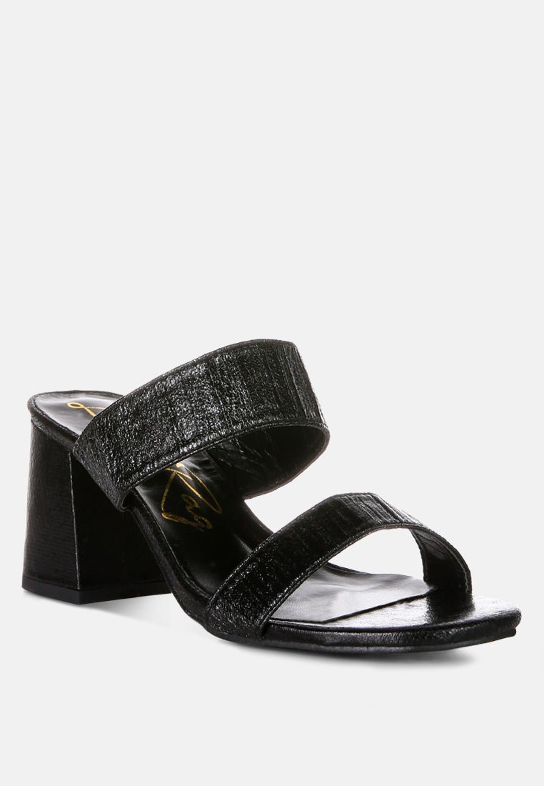 Giblet Metallic Slip On Block Heels - Mack & Harvie