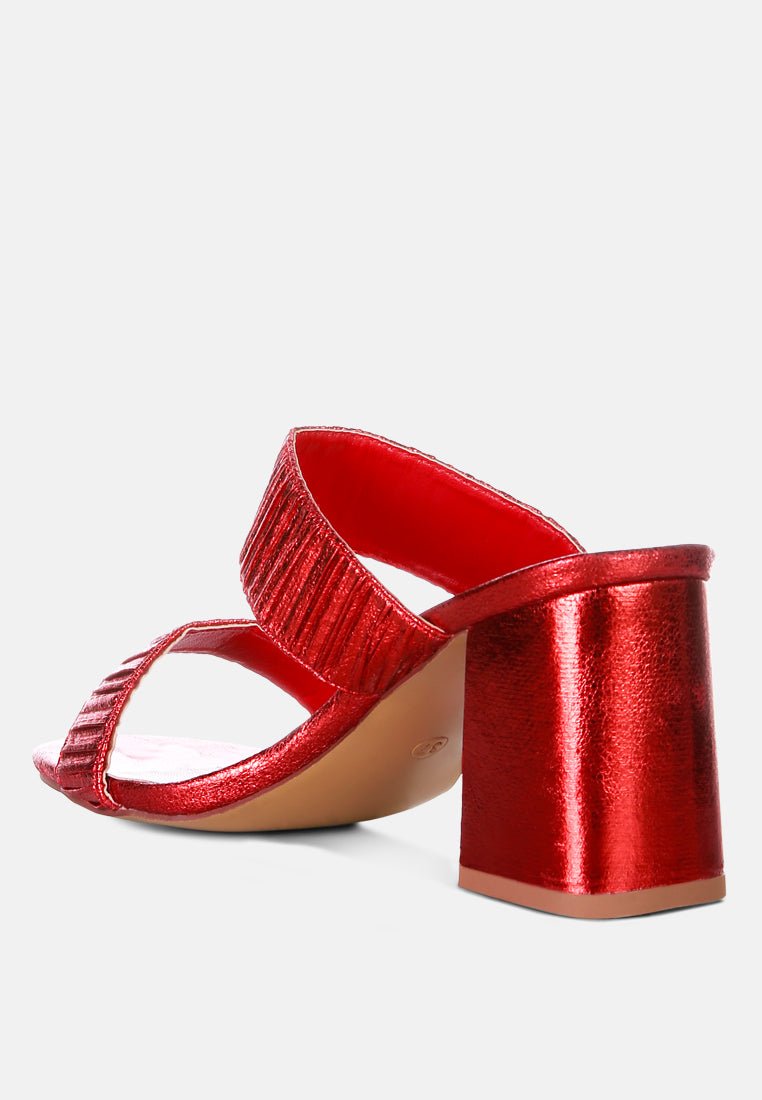 Giblet Metallic Slip On Block Heels - Mack & Harvie