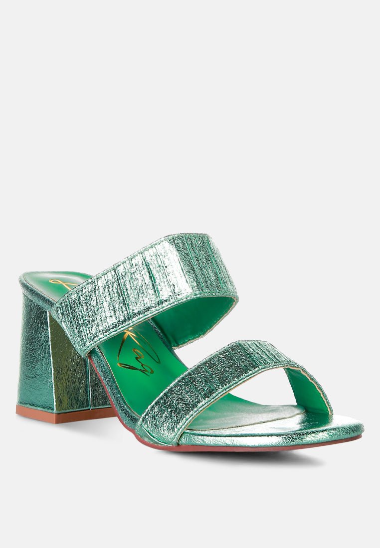 Giblet Metallic Slip On Block Heels - Mack & Harvie