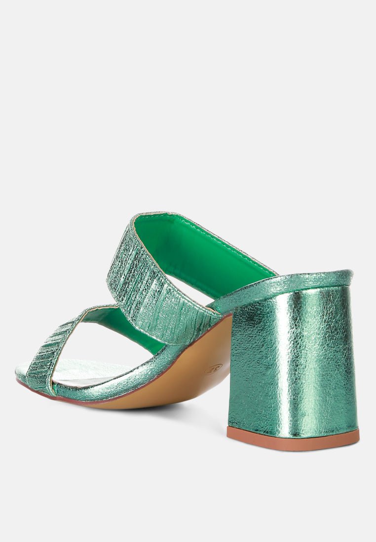 Giblet Metallic Slip On Block Heels - Mack & Harvie