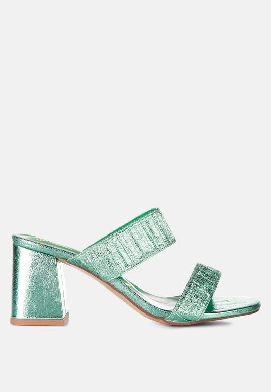 Giblet Metallic Slip On Block Heels - Mack & Harvie