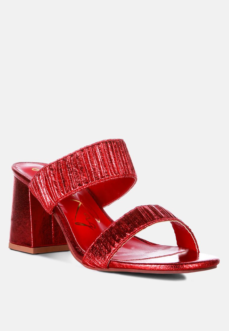 Giblet Metallic Slip On Block Heels - Mack & Harvie