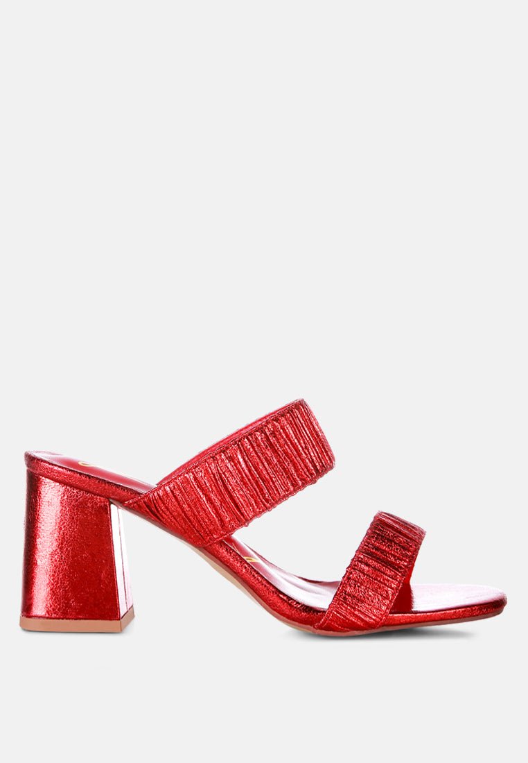 Giblet Metallic Slip On Block Heels - Mack & Harvie