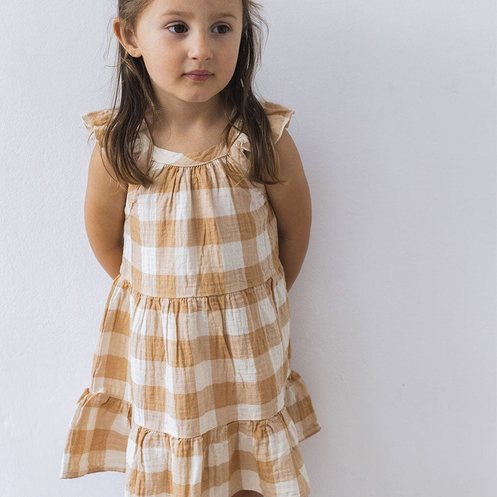 Gingham Dress - Caramel - Mack & Harvie