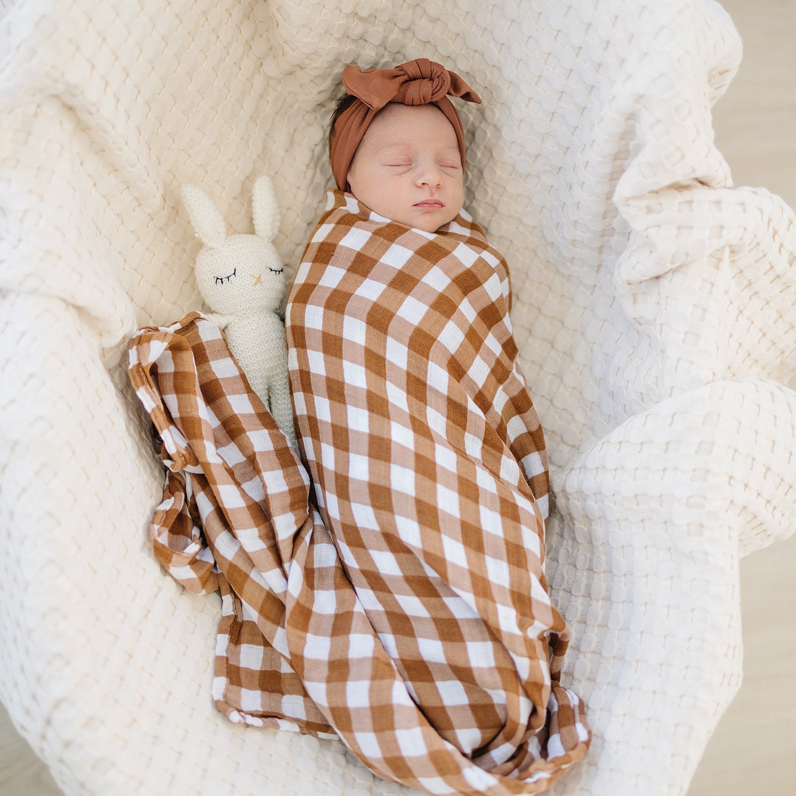 Gingham Muslin Swaddle Blanket - Mack & Harvie