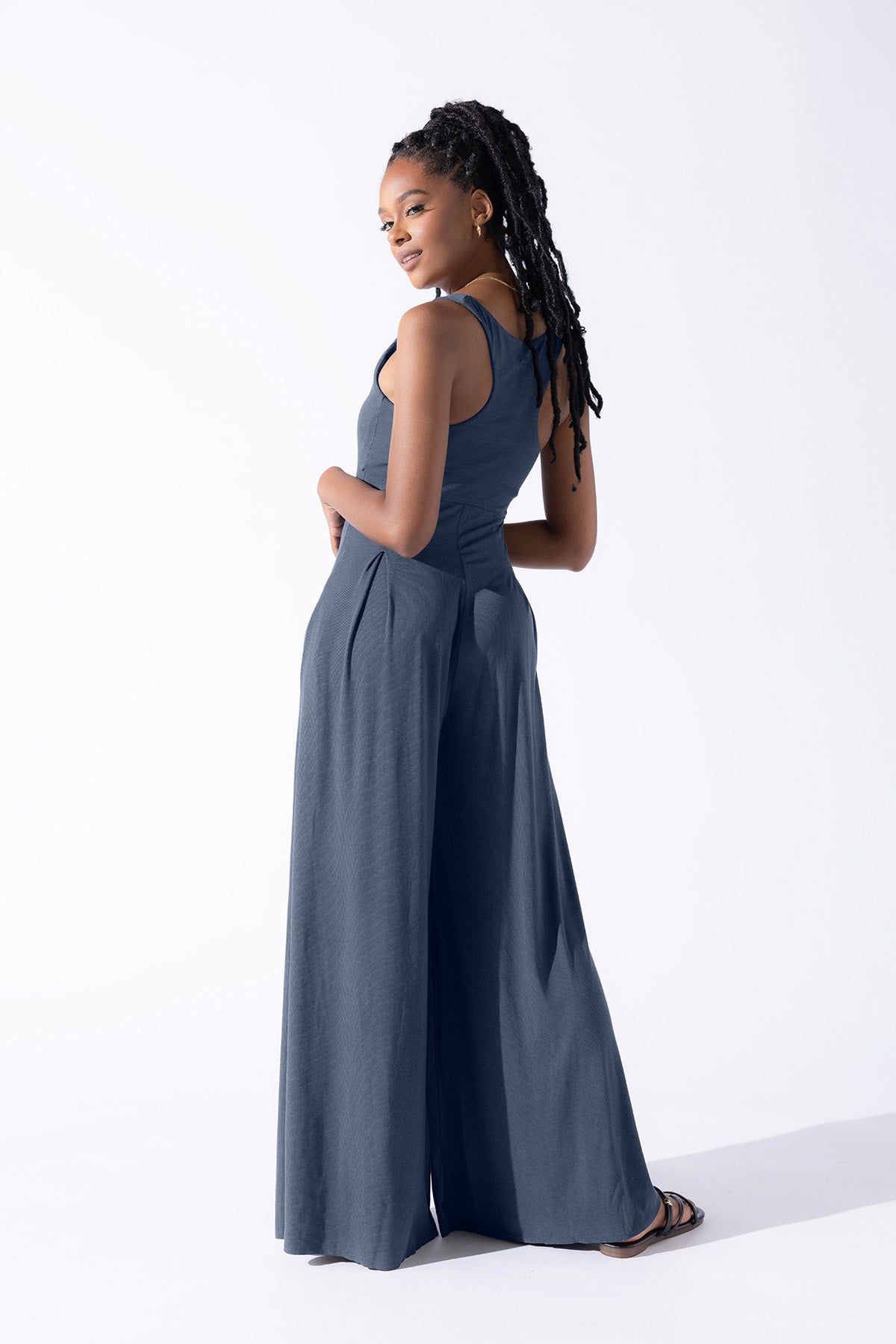 Go with the Flow Jumpsuit - Stormy Weather - Mack & Harvie