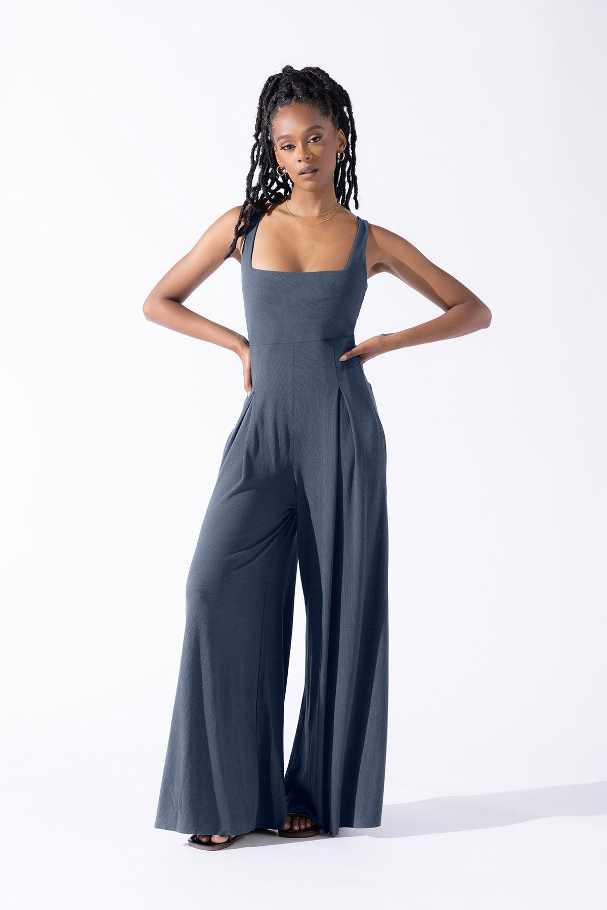 Go with the Flow Jumpsuit - Stormy Weather - Mack & Harvie