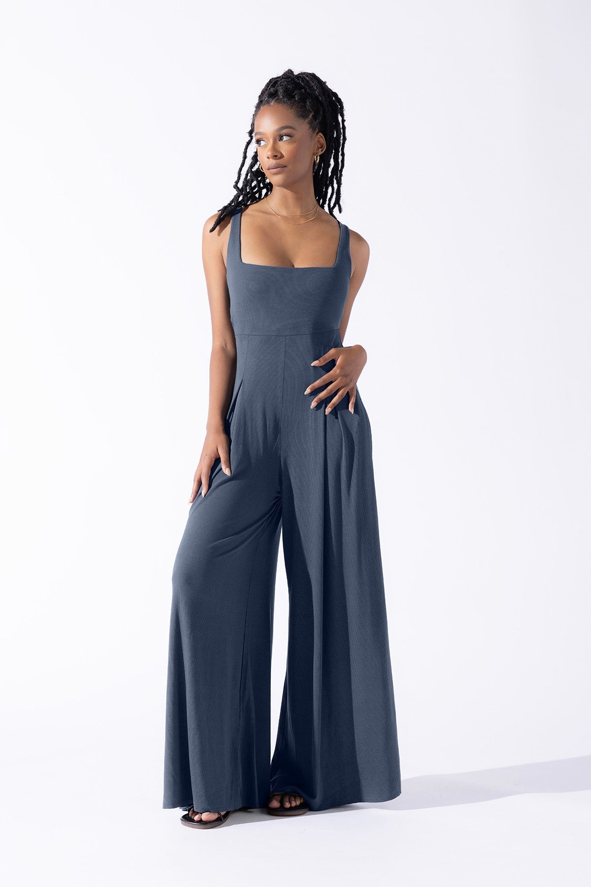 Go with the Flow Jumpsuit - Stormy Weather - Mack & Harvie