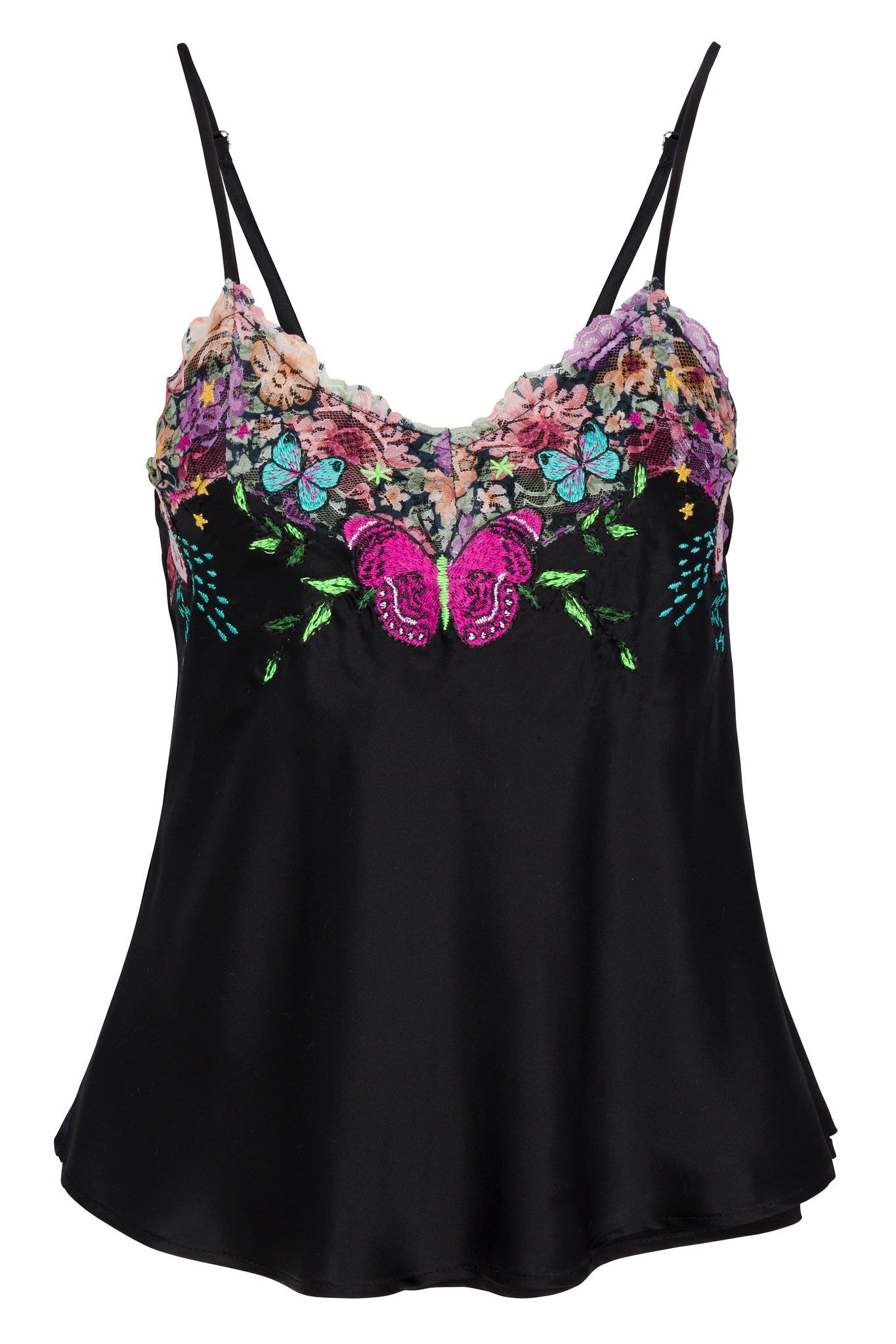 Goddess Embroidered Camisole - Black - Mack & Harvie