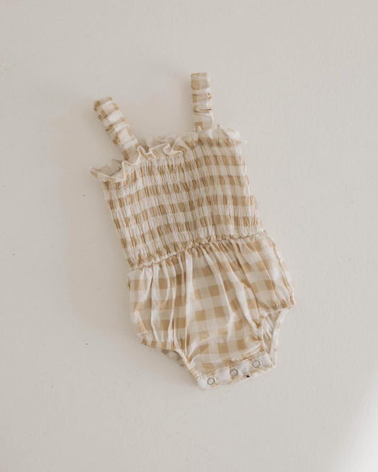 Golden Gingham | Tank Romper - Mack & Harvie