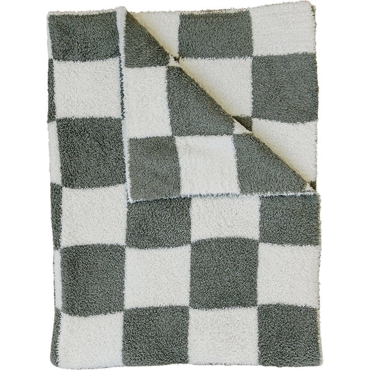 Green Checkered Plush Blanket - Mack & Harvie